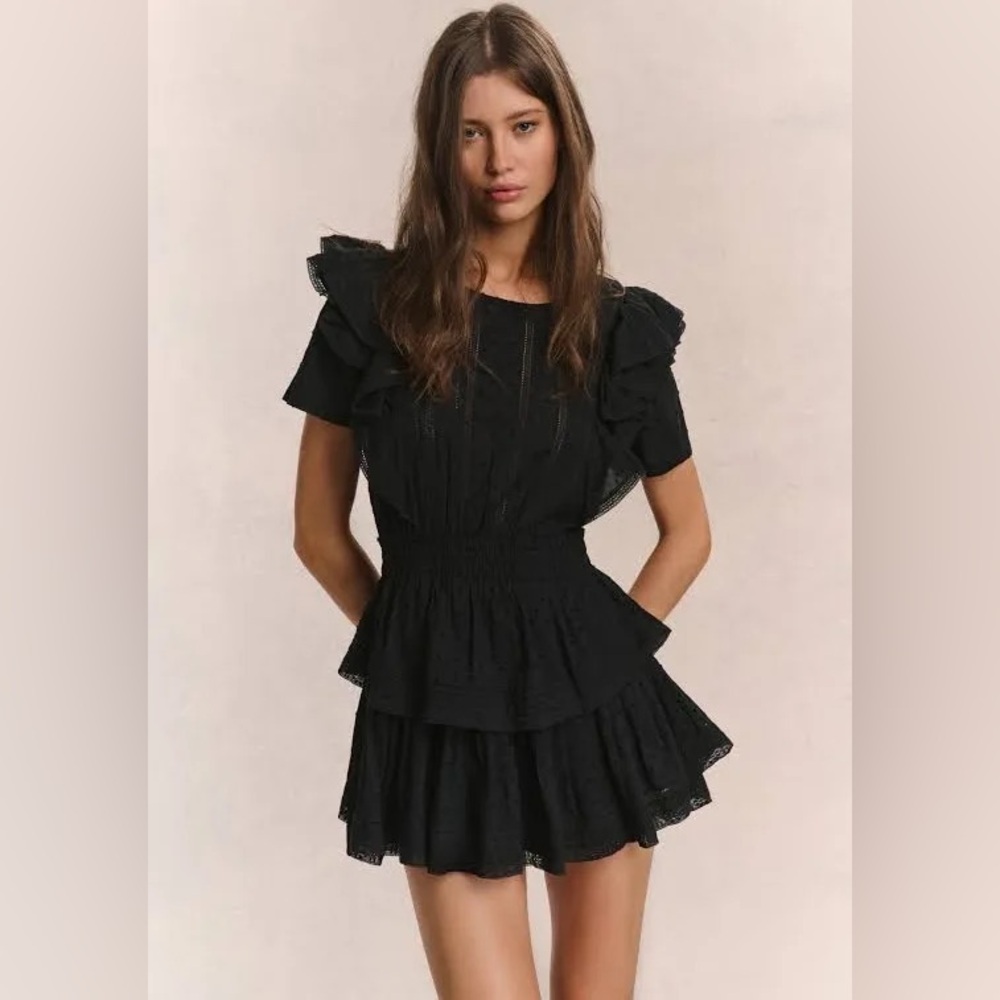 Black Loveshackfancy Natasha Mini dress